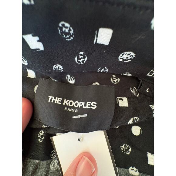 The Kooples Paris Black & White Button-Up Shirt –Viscose Large, Men’s Meteor - Picture 3 of 9